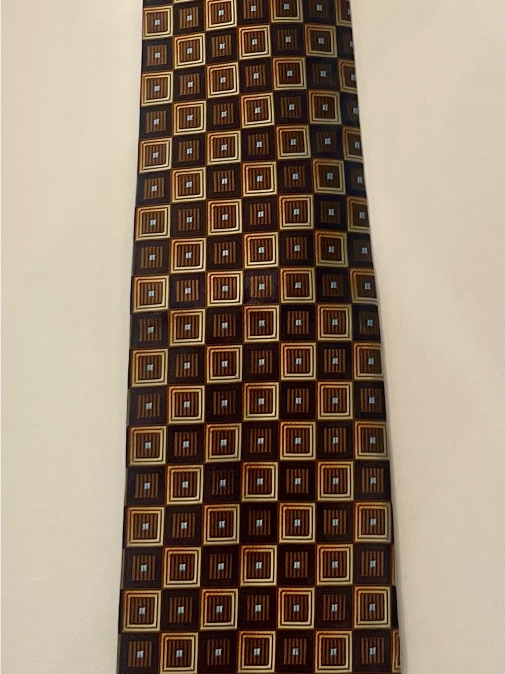 Covington Brown and Gold Geometric Men's Tie